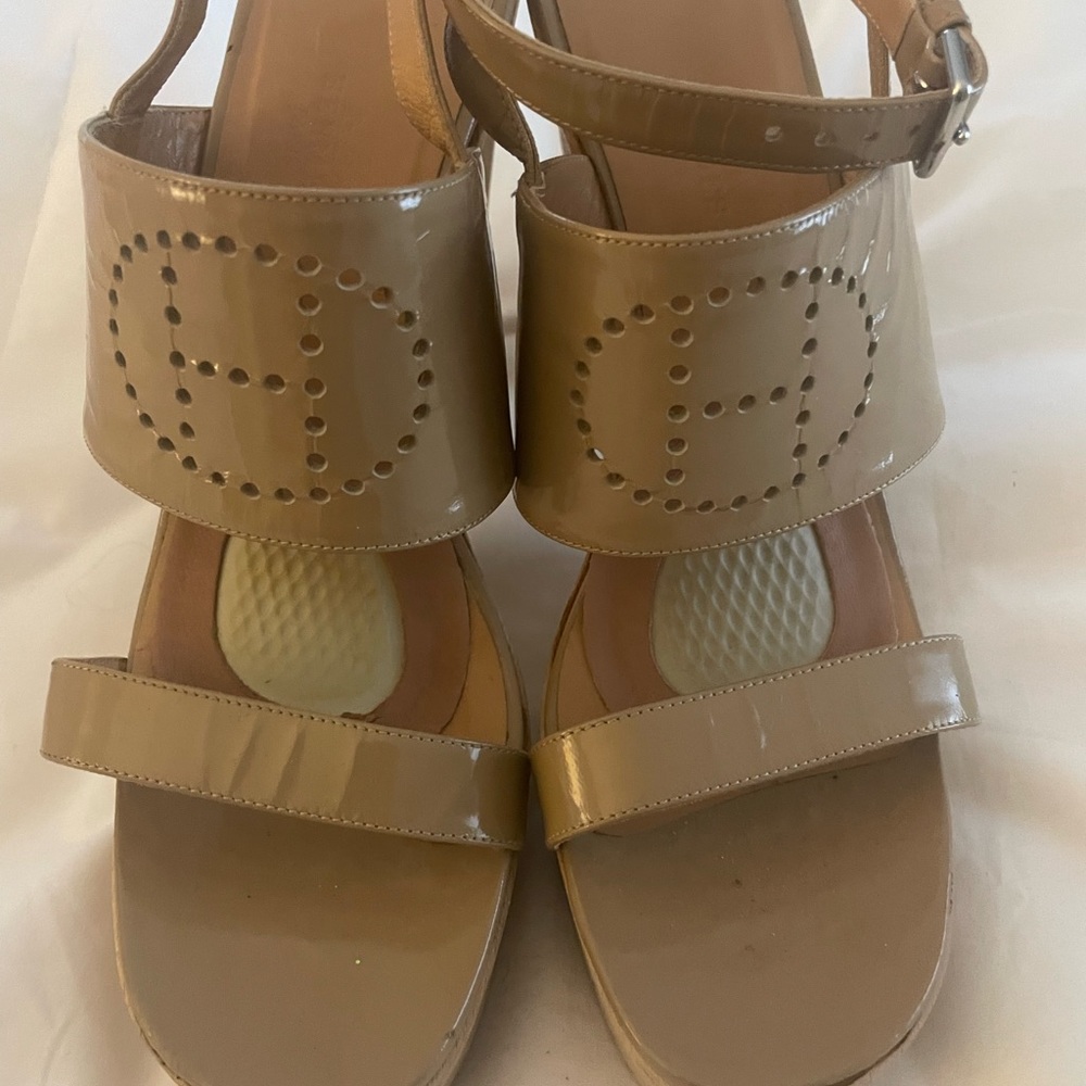 Hermes patton leather, nude sandals